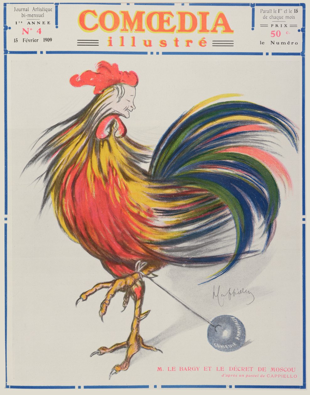 Cover of Comoedia Illustre, 15 February, 1909 by Leonetto Cappiello