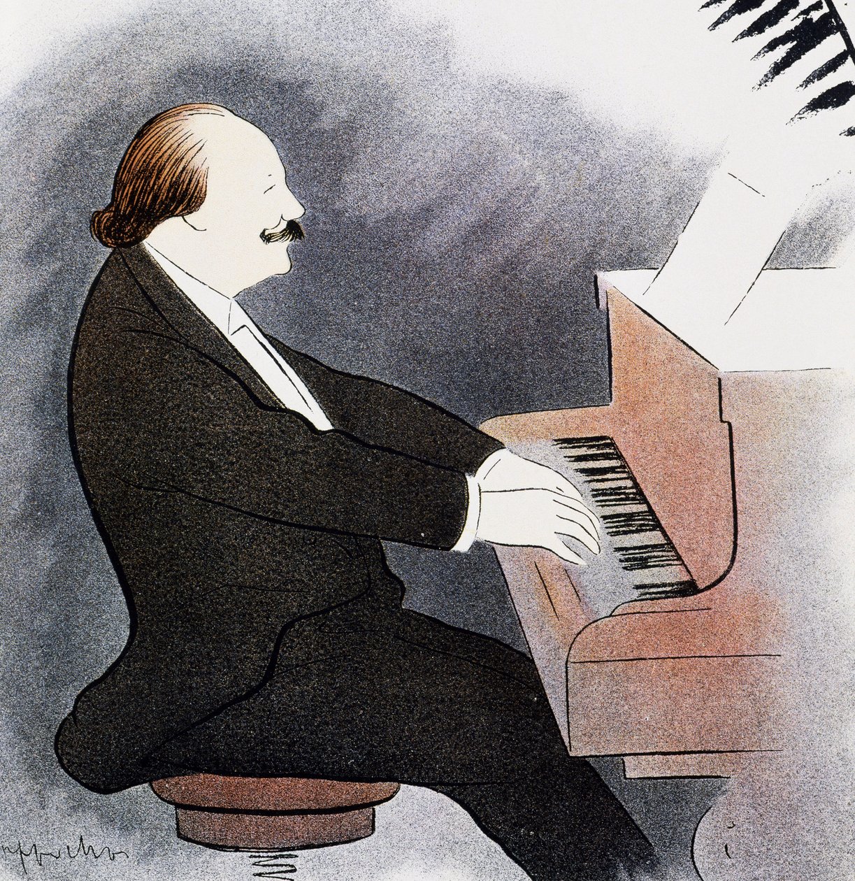 Jules Massenet at the piano by Leonetto Cappiello