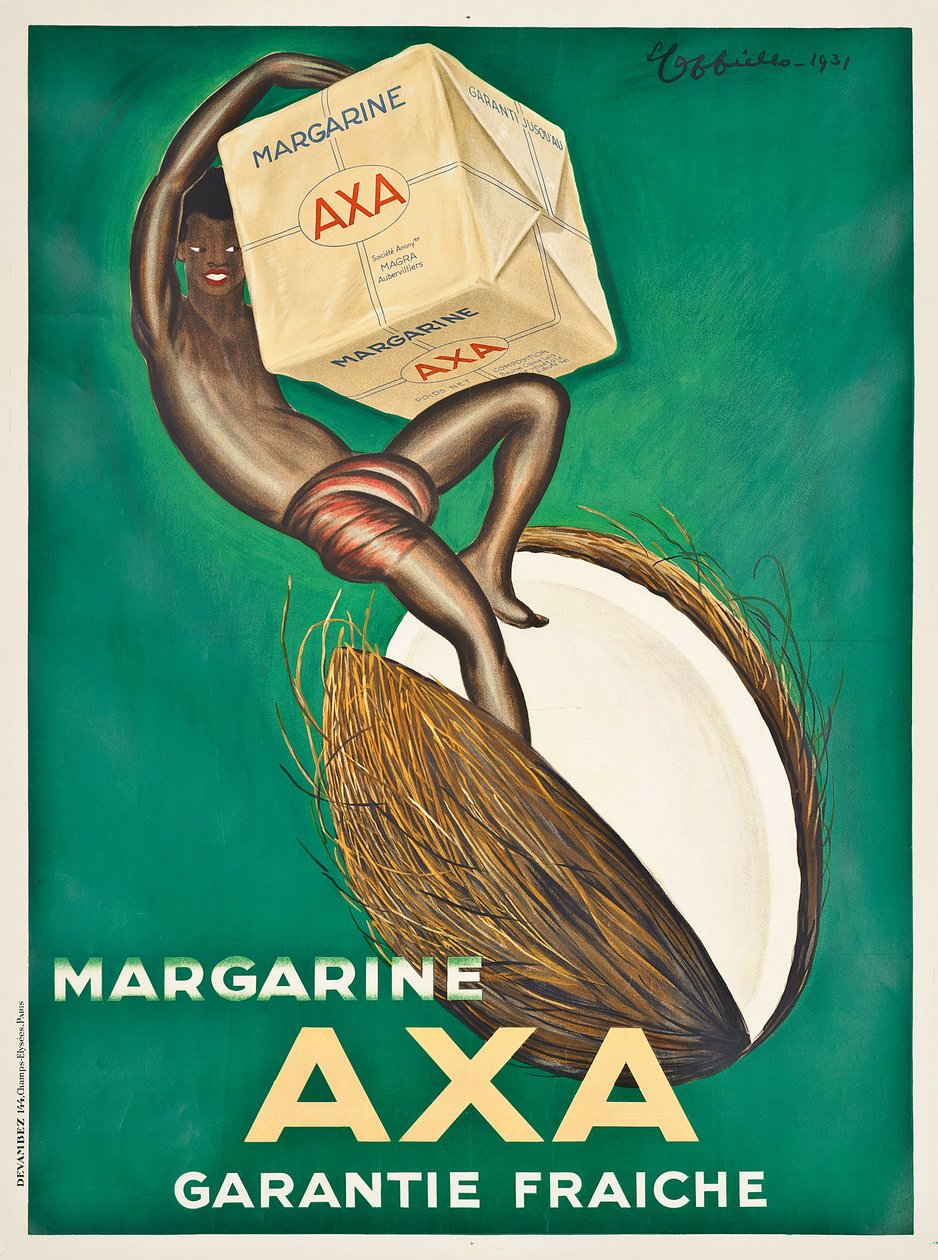 Poster advertising Axa margarine (1931) by Leonetto Cappiello
