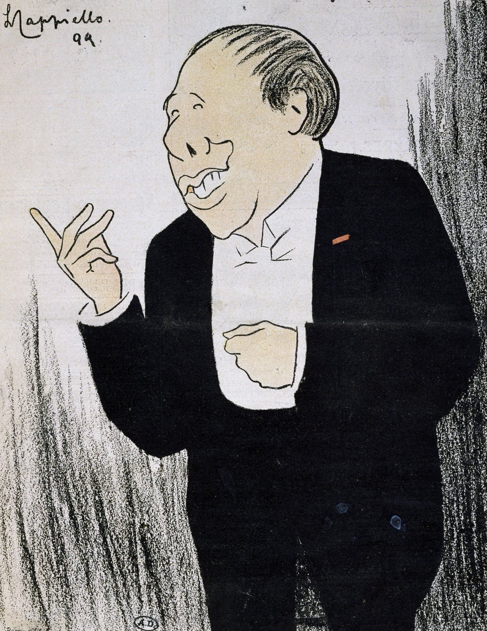 The Actor Alexandre Coquelin, Known as Coquelin Cadet, in a Caricature by Leonetto Cappiello