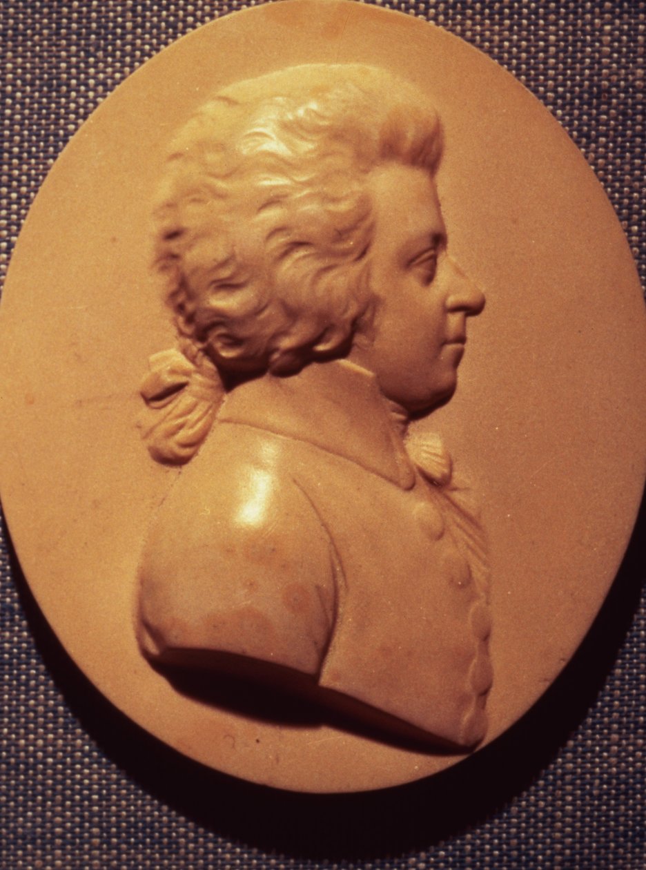 Portrait Medallion of Wolfgang Amadeus Mozart by Leonhard Posch