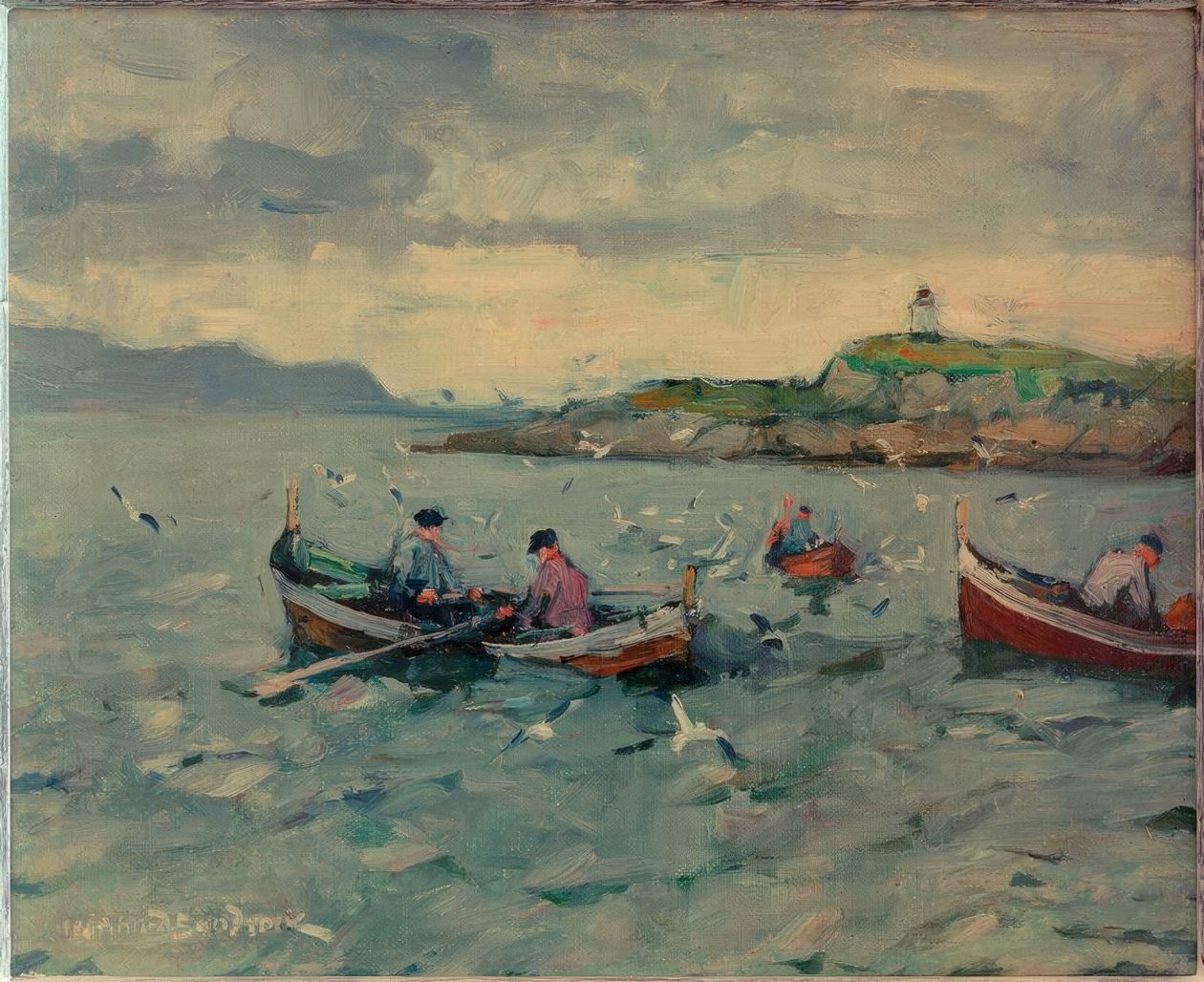 Fishermen on the Lofoten by Leonhard Sandrock