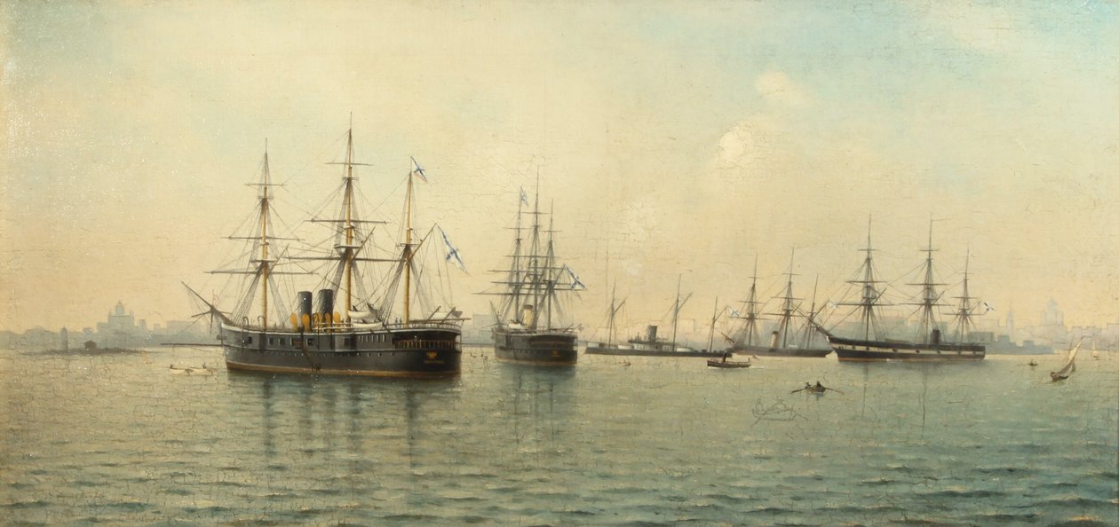Cruisers Minin and Kronstadt by Leonid Demyanovich Blinov