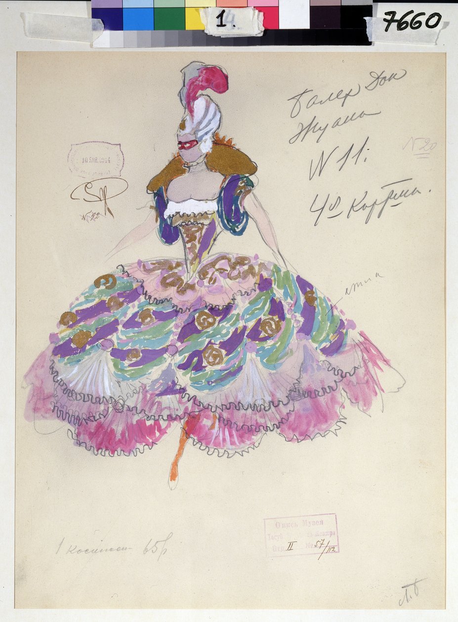 Costume Design for "Don Giovanni" by Wolfgang Amadeus Mozart by Leonid Mihhaylovich Brailovsky