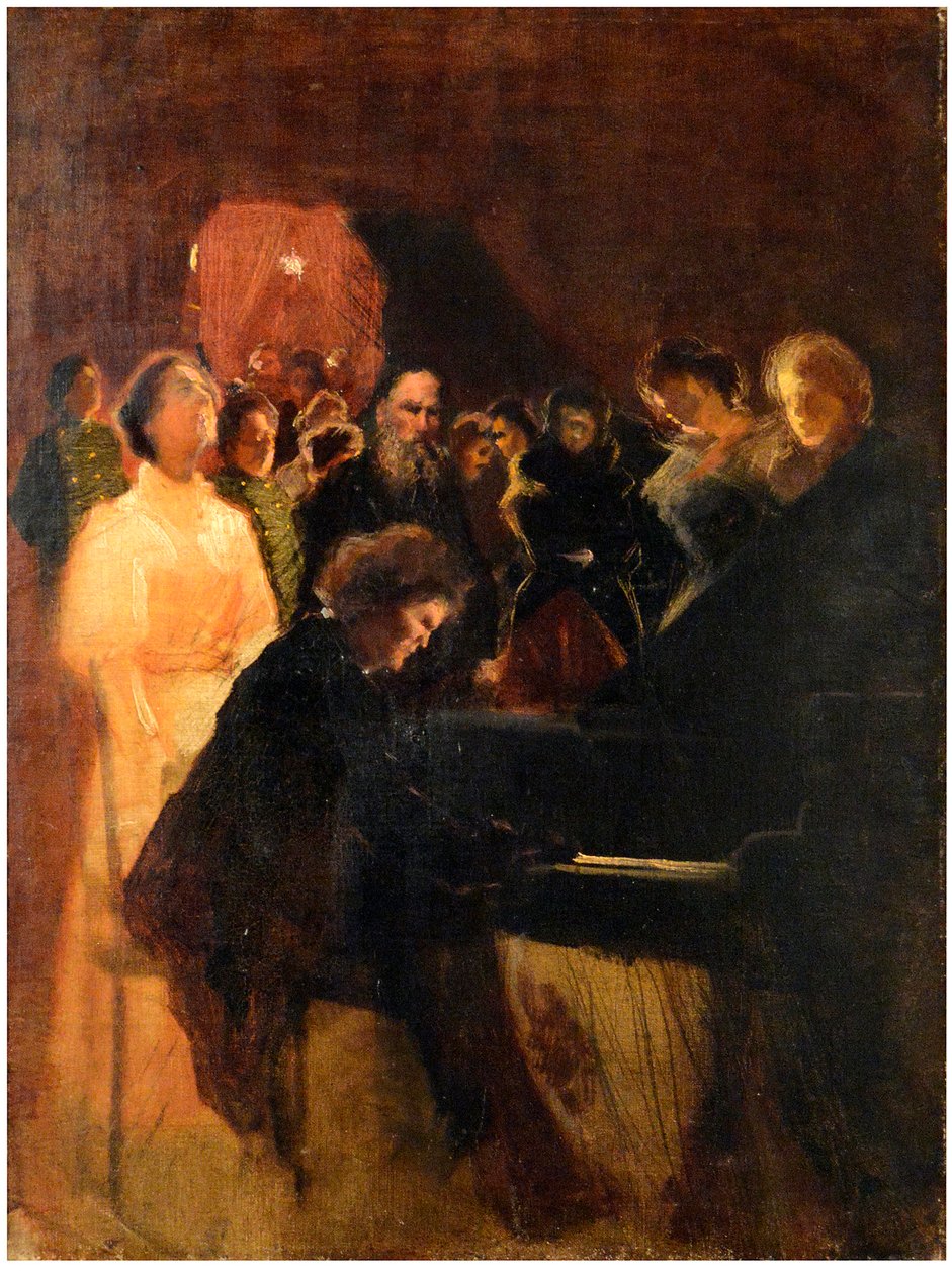 Leo Tolstoy at the Concert Given by Anton Rubinstein (1829-1894) by Leonid Osipovich Pasternak (1862-1945) by Leonid Osipovic Pasternak