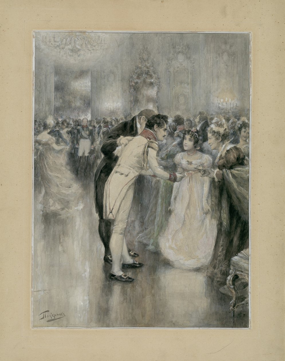 Natasha at Her First Ball. Illustration for the Novel War and Peace by Leo Tolstoy, 1893 by Leonid Osipovich Pasternak