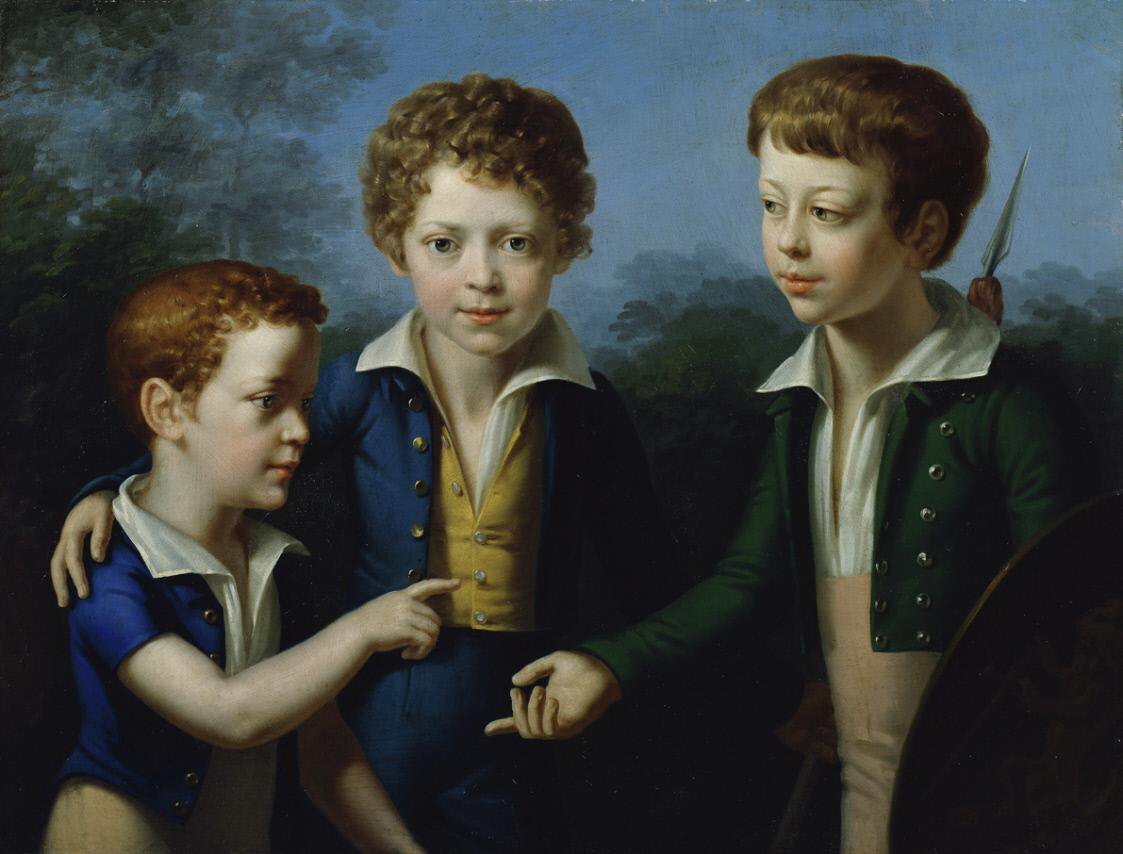 Albert, Moritz and Leopold von Neuwall by Leopold Kupelwieser