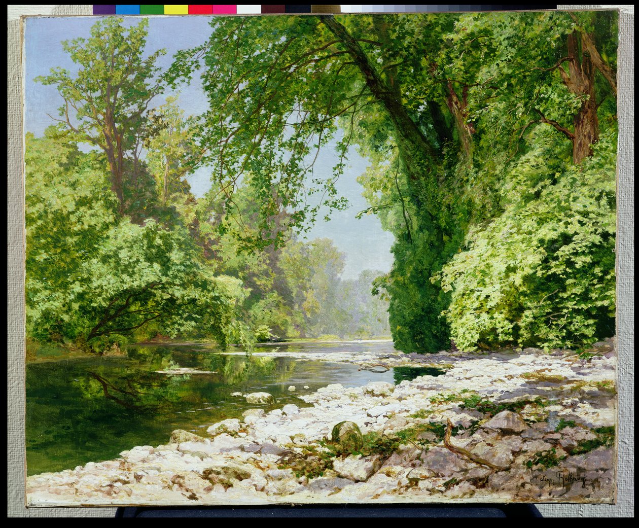 Wooded riverscape by Leopold Rolhaug