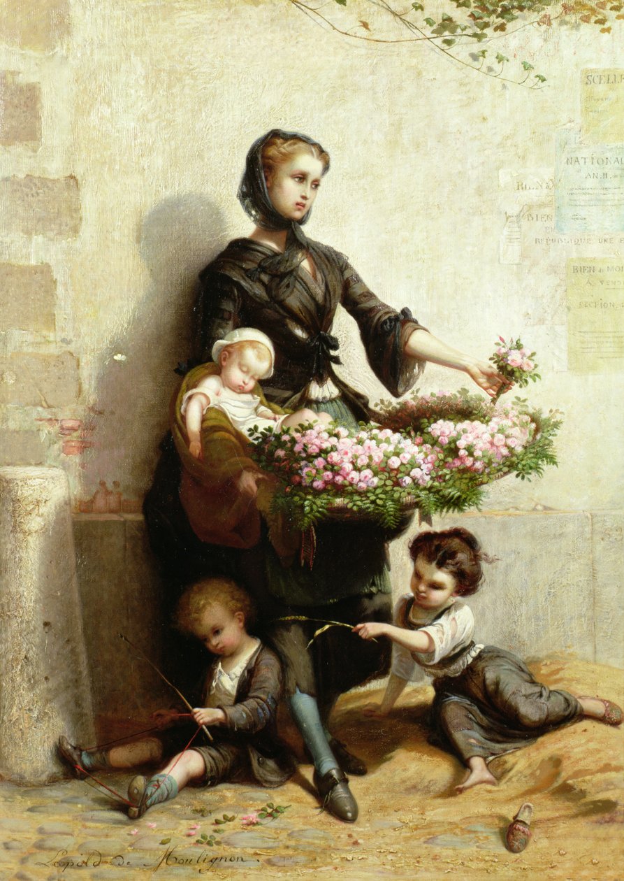 Victorian Flower Seller by Leopold de Moulignon