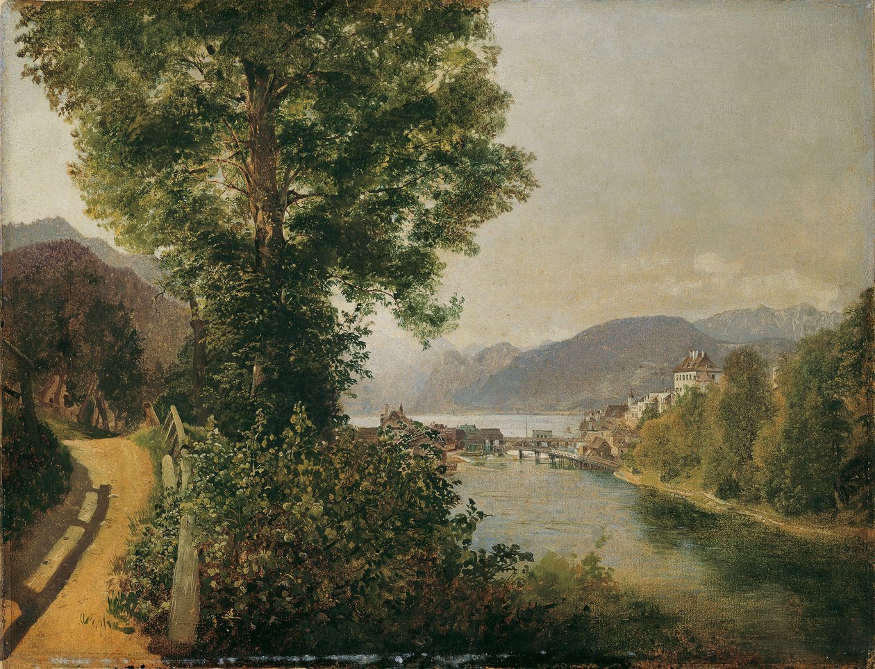 View from the Traun near Gmunden to the Traunsee by Leopold Blonder