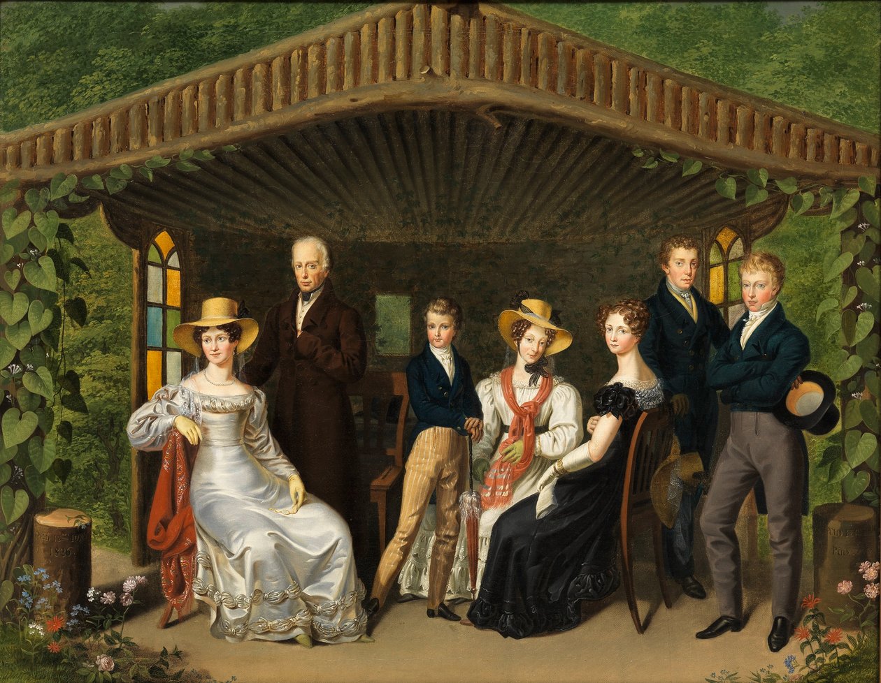 The Imperial Family Around the Duke of Reichstadt in a Garden Arbor by Leopold Fertbauer
