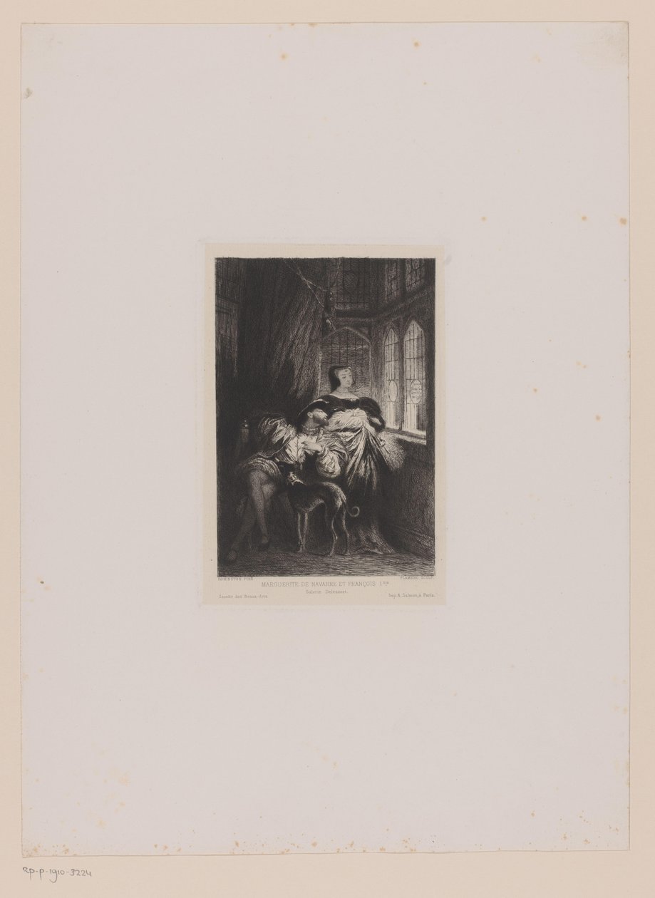 Double Portrait of Margaretha of Valois and Francis I of France by Leopold Flameng