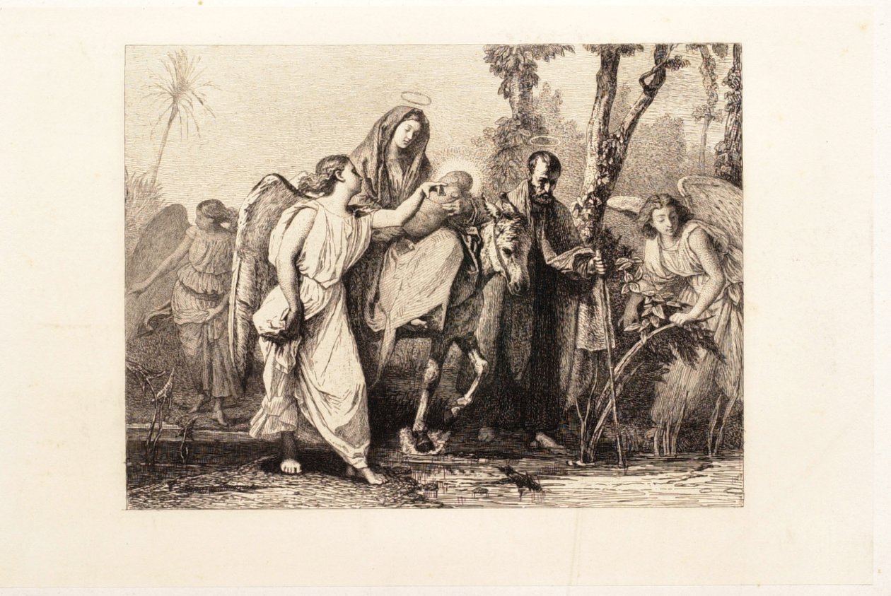 Flight into Egypt by Leopold Flameng
