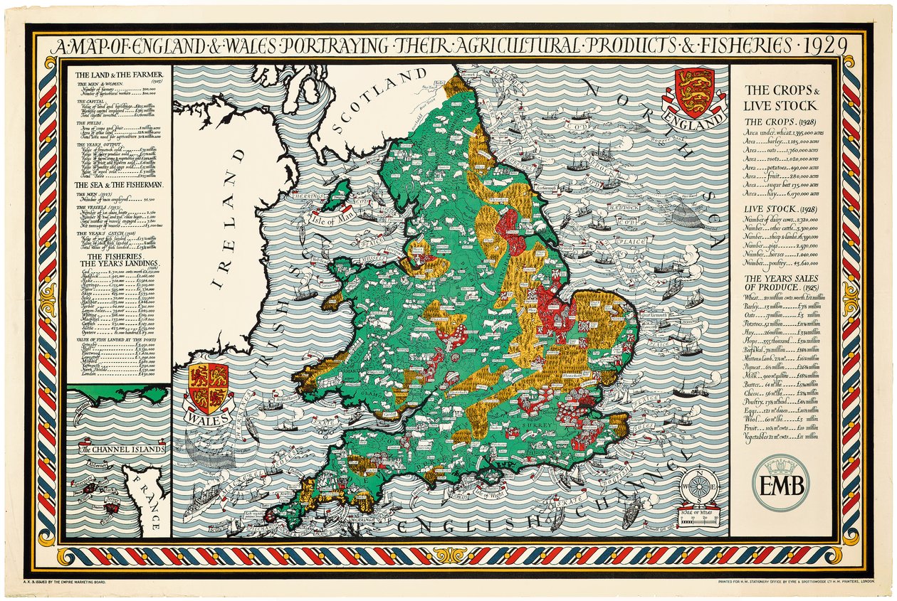 A Map of England and Wales by Leslie MacDonald Gill