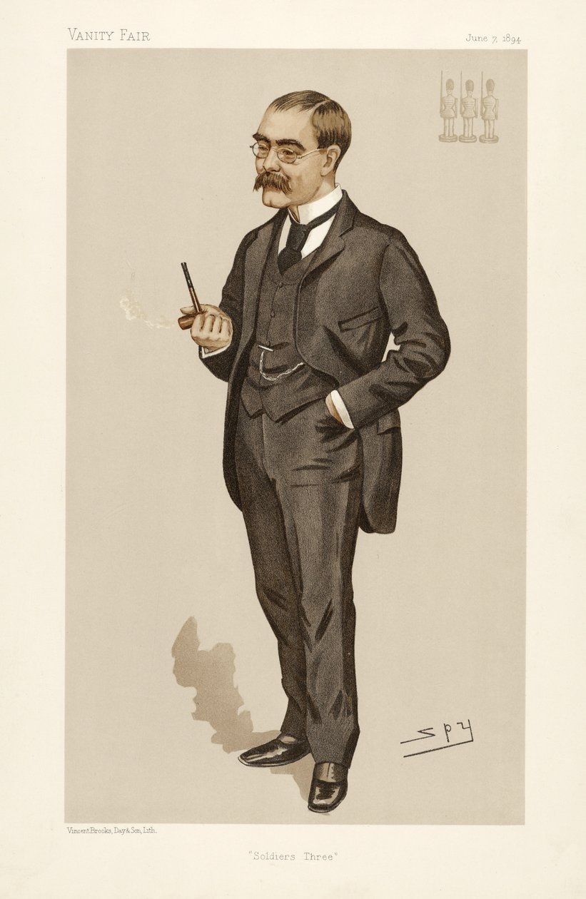 Rudyard Kipling (1865 - 1936), from Vanity Fair, pub. 1894 by Leslie Matthew Ward
