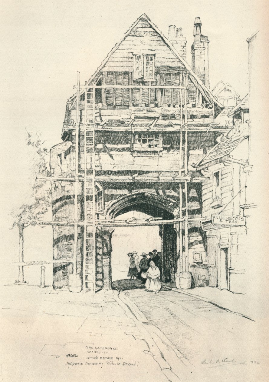 The Gatehouse Rochester, 1925 by Leslie Matthew Ward