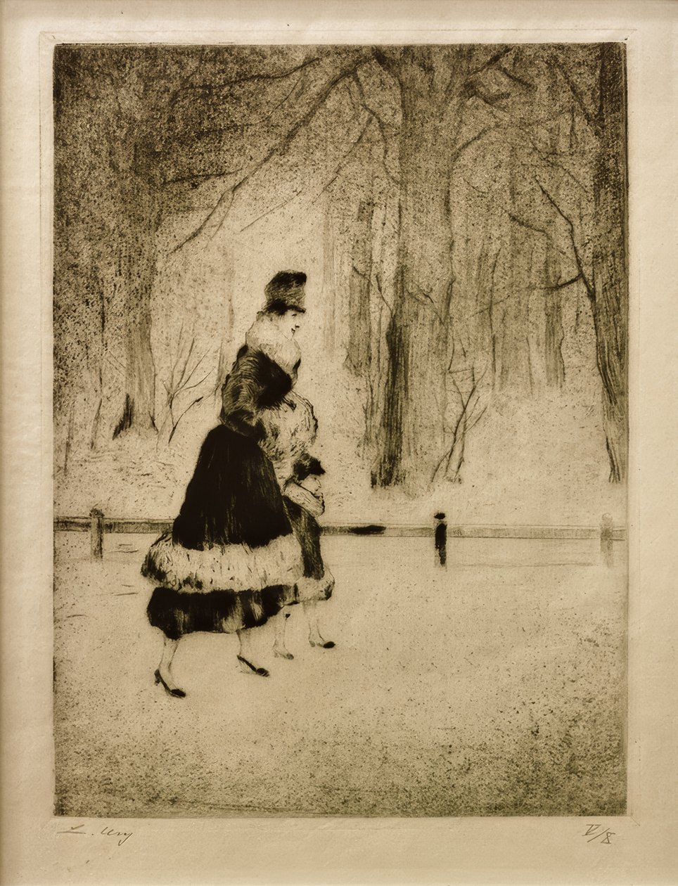 Lady with Child in the Zoo by Lesser Ury