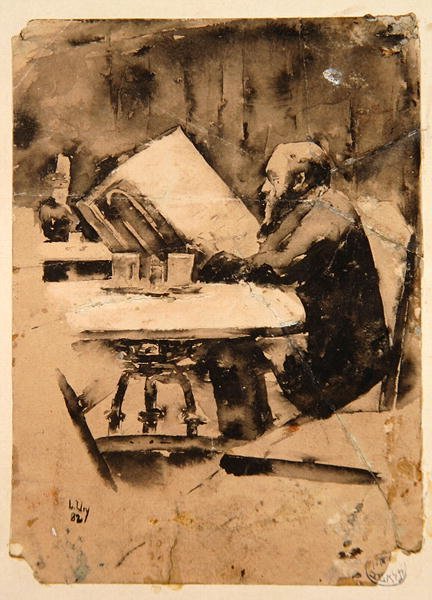 Man in Cafe by Lesser Ury
