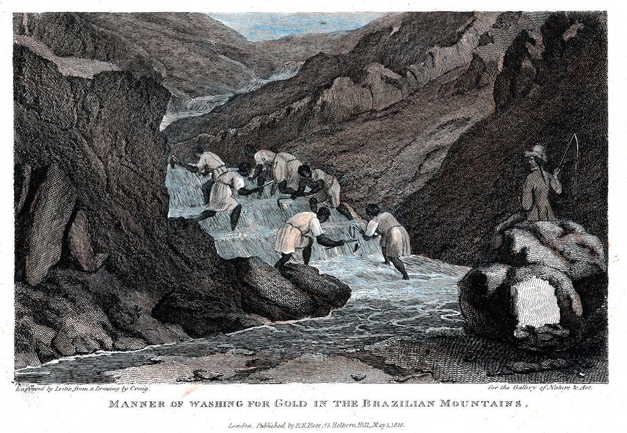 Manner of Washing for Gold in the Brazilian Mountains by Lester