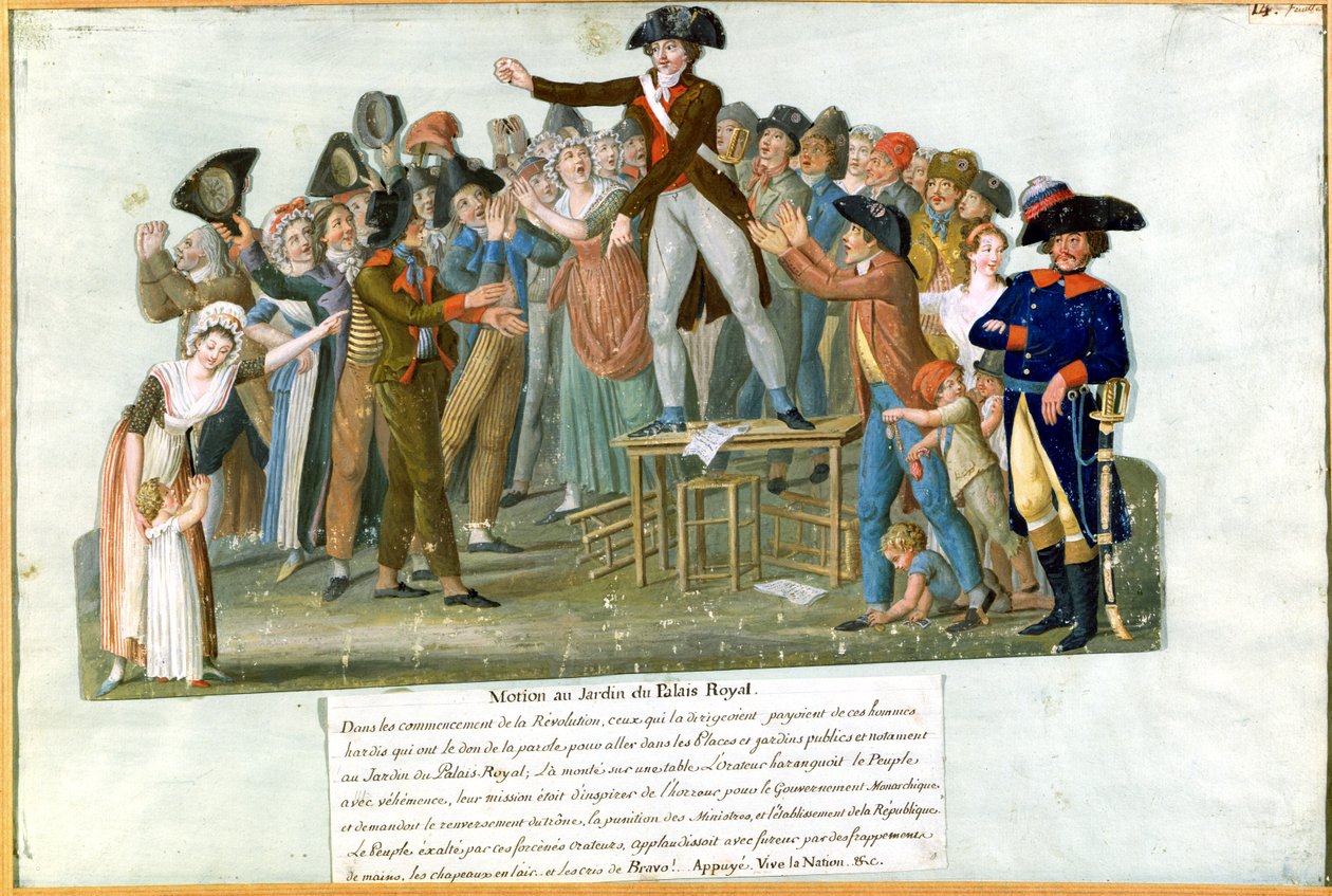 Motion in the Garden of the Palais-Royal, July 1789 by Lesueur Brothers