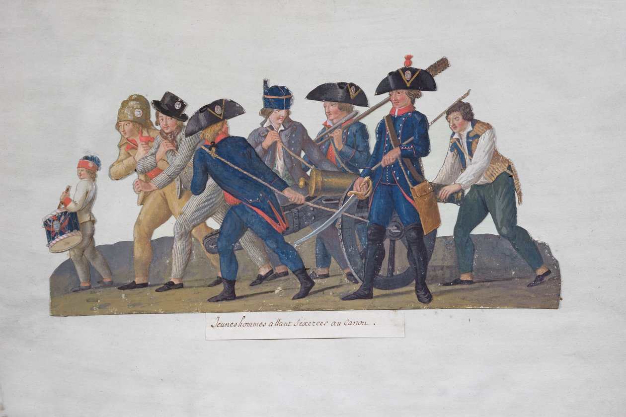 Young Men Off to Practise Using the Cannon, c.1789 by Lesueur Brothers