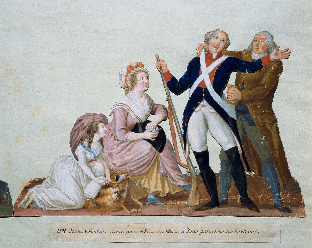 A Volunteer Leaving to the Army Surrounds His Family by Lesueur Brothers