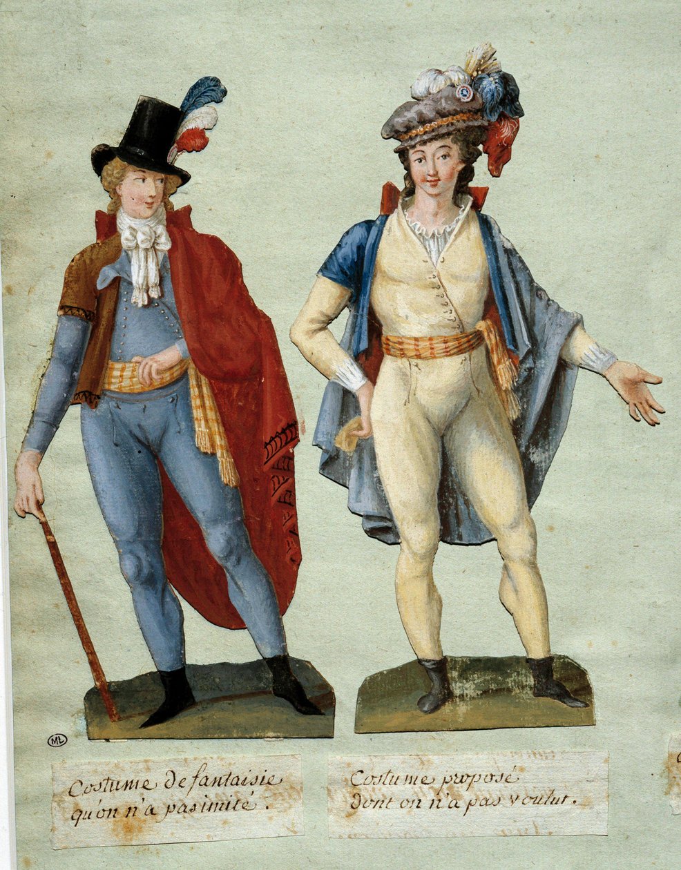 French Revolution: costumes of fantasy revolutionaries by Lesueur Brothers