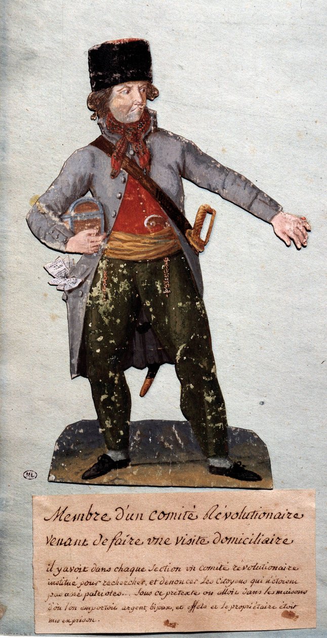 French Revolution: member of the Revolutionary Committee. Gouache of the Lesueur brothers. 18th century. Musee Carnavalet, Paris by Lesueur Brothers