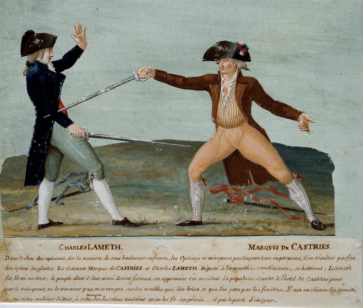 French revolution: duel between Charles Lameth and the Marquis de Castries by Lesueur Brothers
