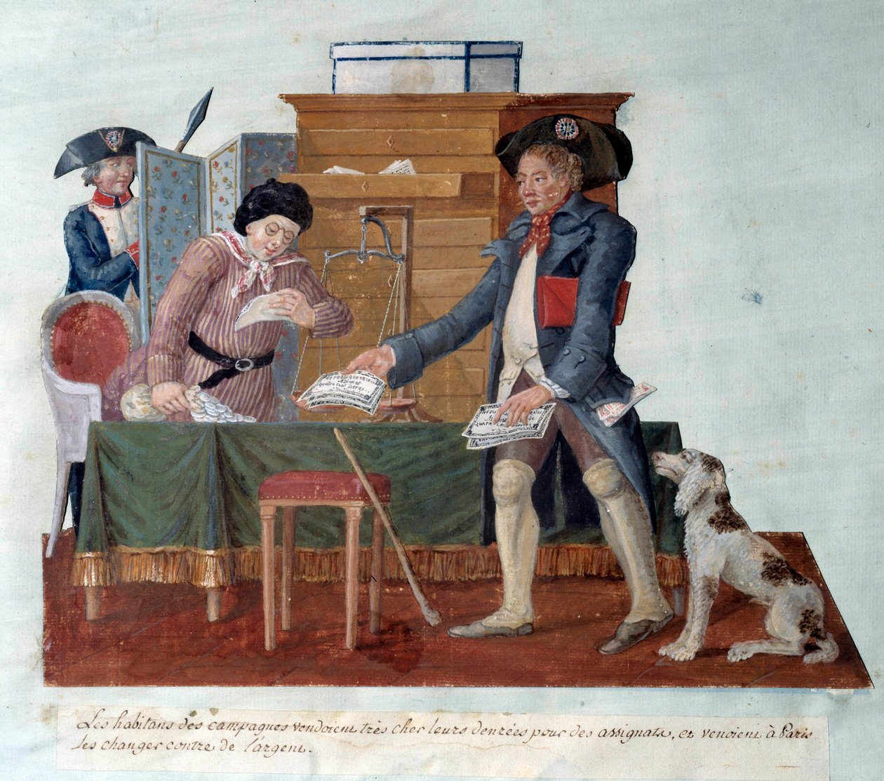 French Revolution: The Inhabitants of the Countryside Sold Their Food for Assignates, Which They Then Came to Exchange for Money in Paris by Lesueur Brothers