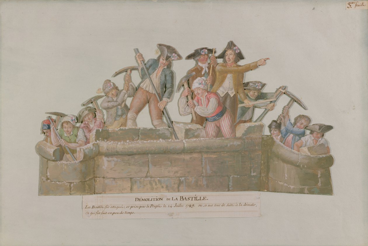 The Demolition of the Bastille, July 1789 by Lesueur Brothers