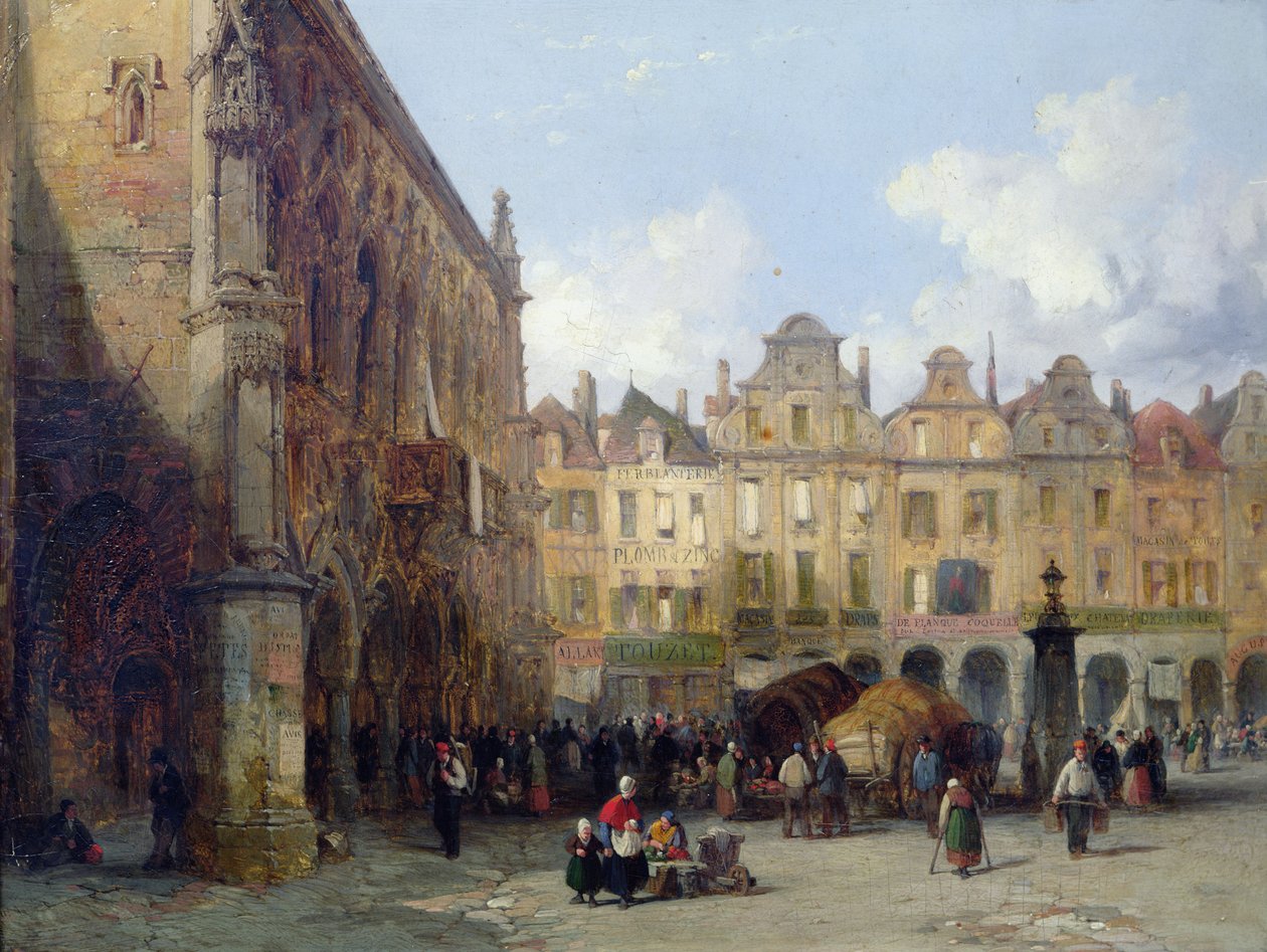 The Hotel de Ville, Arras, 1856 by Lewis John Wood
