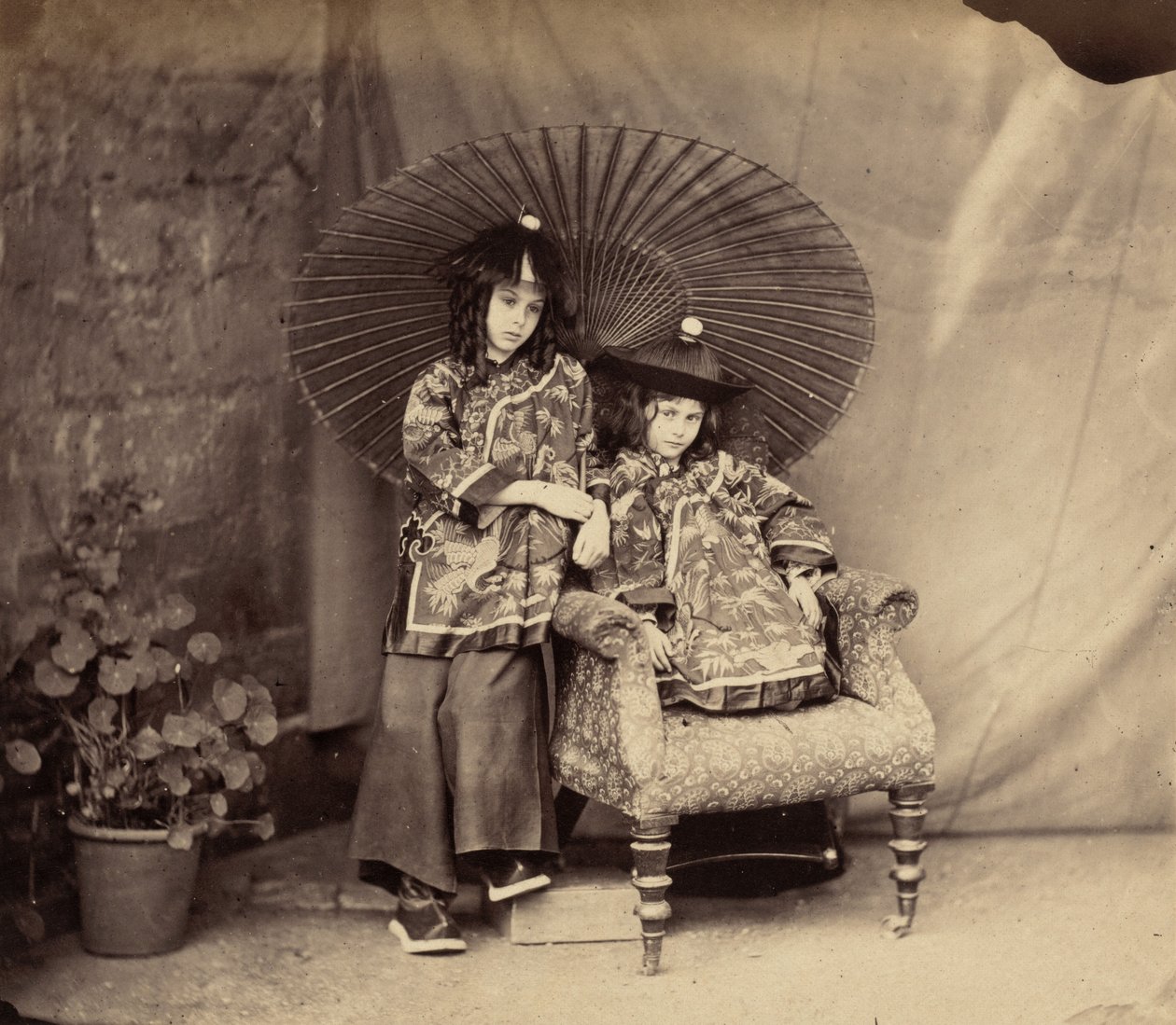 Lorina and Alice Liddell in Chinese Dress, 1860 by Lewis Carroll