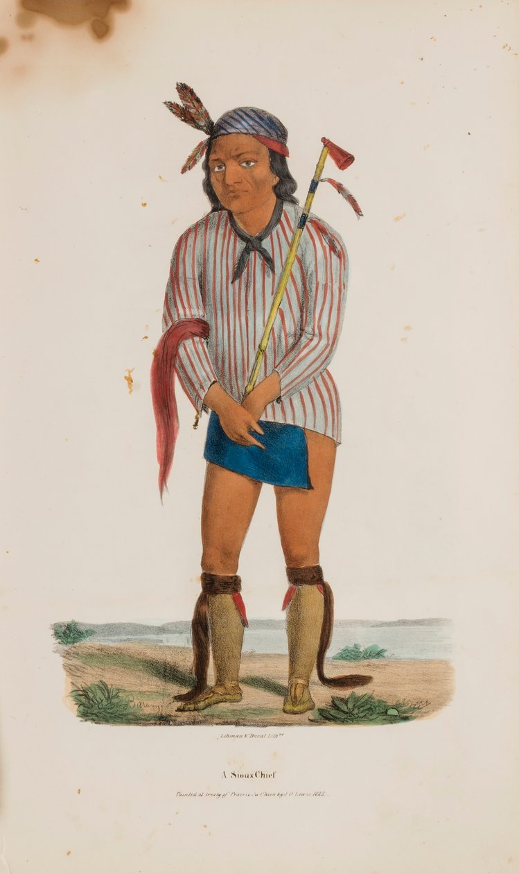 A Sioux Chief, from The Aboriginal Portfolio by Lewis, James Otto