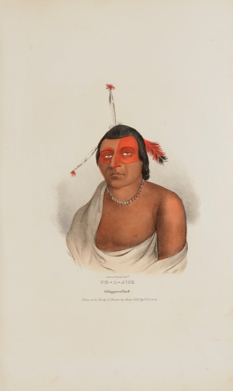 PE-A-JICK; A Chippewa Chief, from The Aboriginal Portfolio by Lewis, James Otto