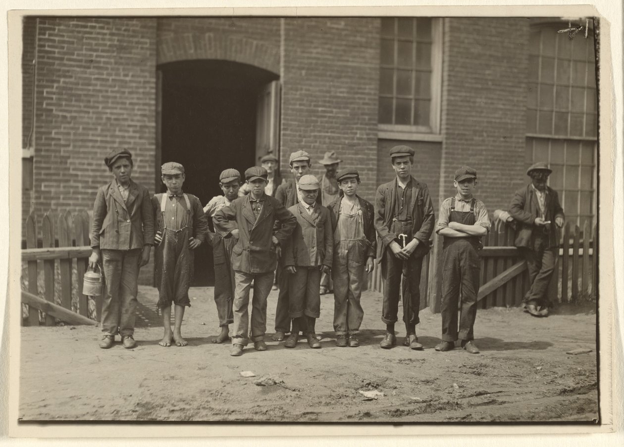 Mill Workers Outside Mill, Massachusetts by Lewis W. Hine