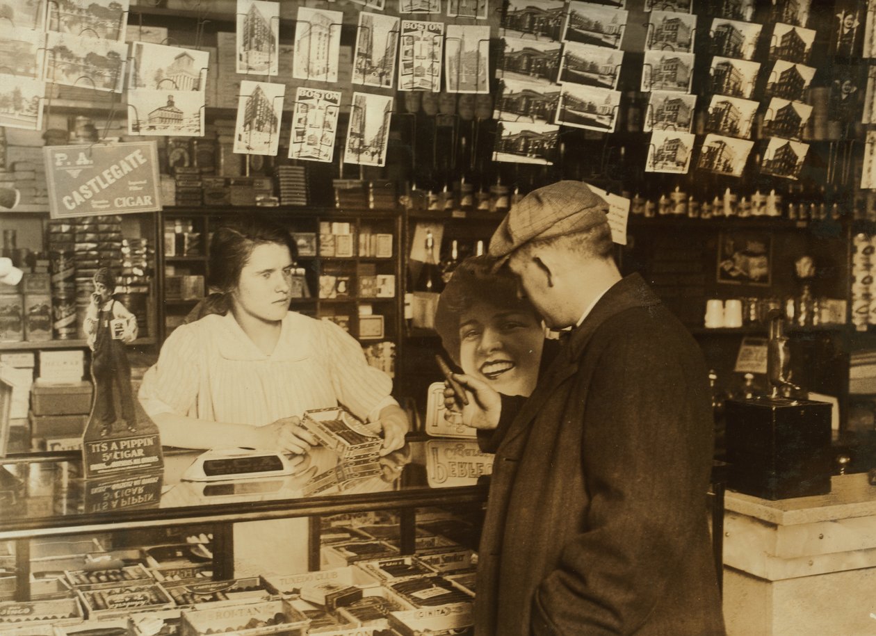 Fourteen-Year-Old Vendor at Cigar Store, Boston, Massachusetts by Lewis Wickes Hine