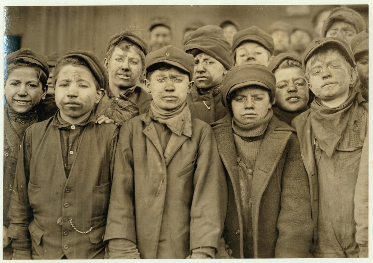 Breaker Boys (Who Sort Coal by Hand) at Hughestown Borough Coal Co. Pittston, Pennsylvania, 1911 by Lewis Wickes Hine
