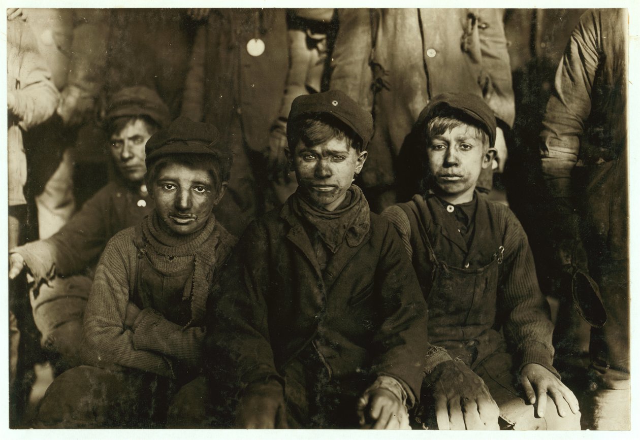 Breaker boys at Hughestown Borough Coal Co. Pittston, Pennsylvania, 1911 by Lewis Wickes Hine