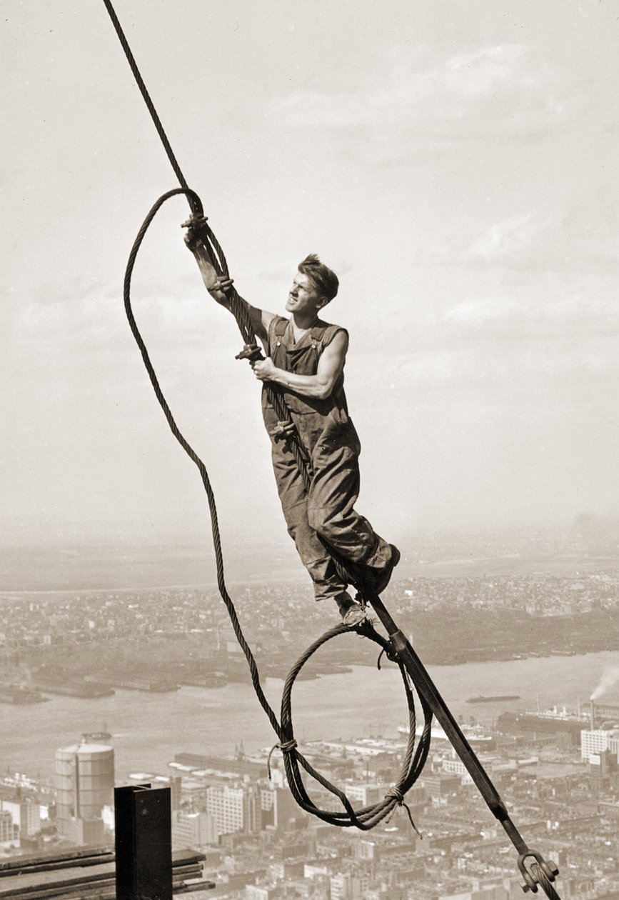 Construction Worker, Empire State Building, New York City by Lewis Wickes Hine