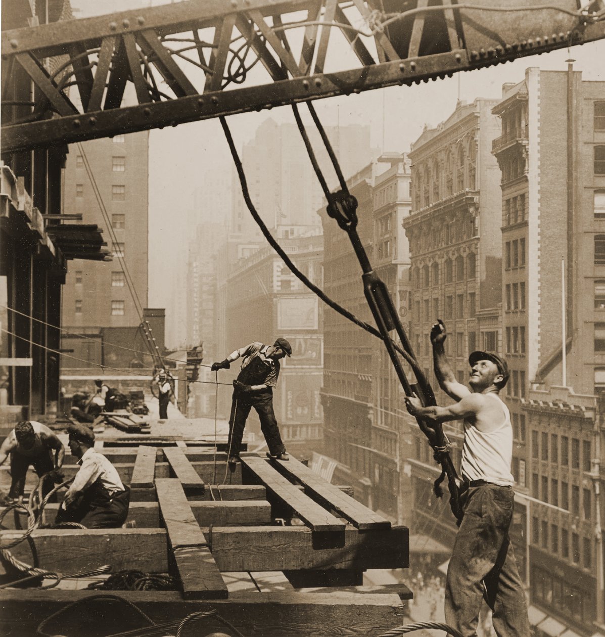 Construction workers empire state building, c.1930 by Lewis Wickes Hine