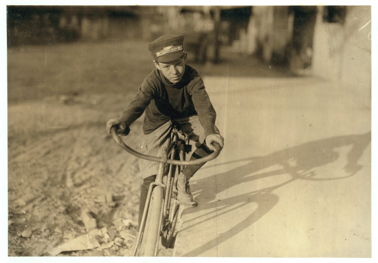 Curtin Hines aged 14, Western Union messenger for 6 months, Houston, Texas, 1913 by Lewis Wickes Hine