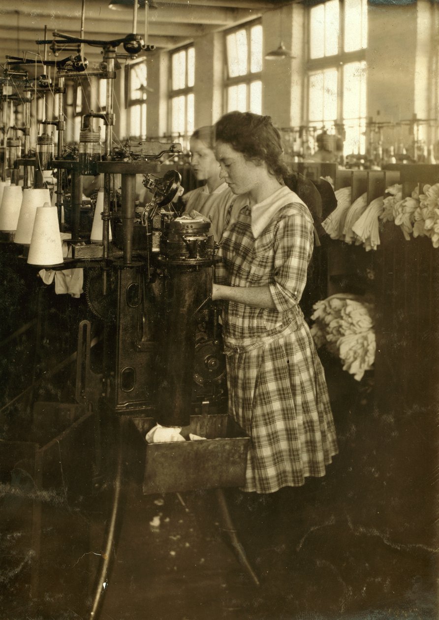 Girls Making Stockings in Ipswich Mills, Boston, Massachusetts by Lewis Wickes Hine