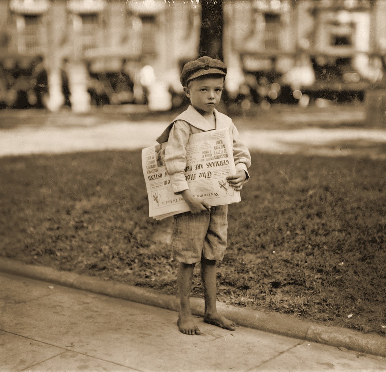Portrait of a Newspaper seller by Lewis Wickes Hine