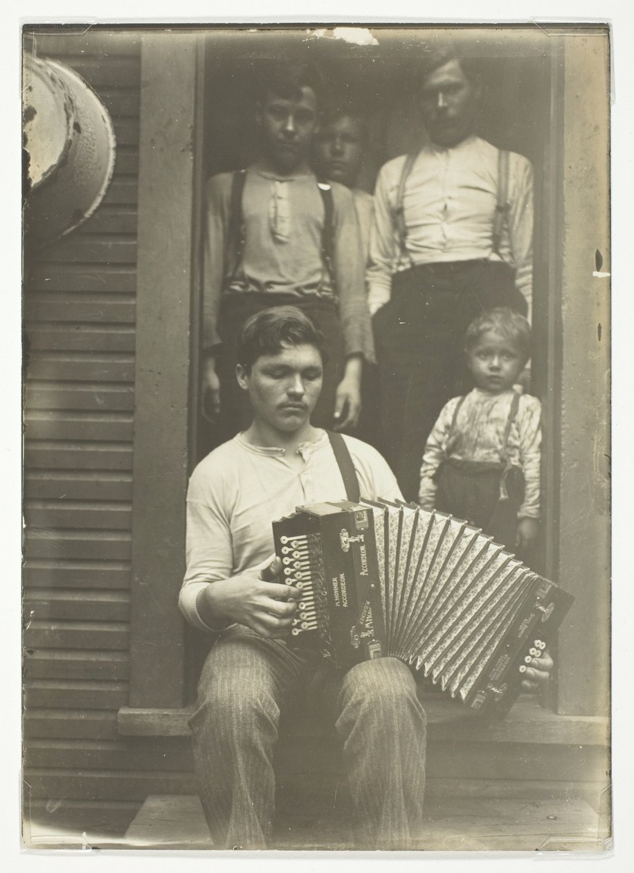 Slovak Steel Worker in the Pittsburgh Region Relaxes after Supper by Lewis Wickes Hine