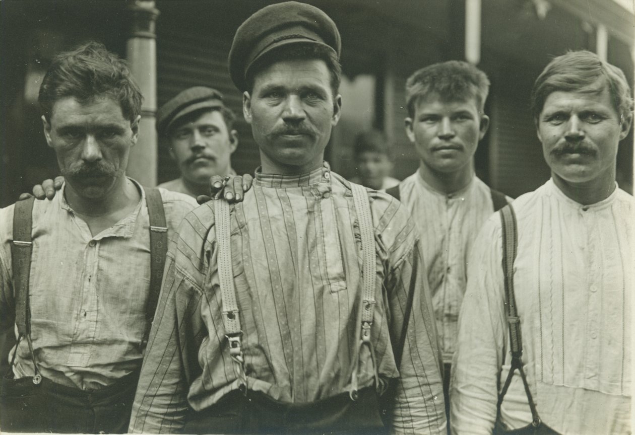 Steelworkers at Russian Boarding House, Homestead, Pennsylvania, 1907-8 by Lewis Wickes Hine