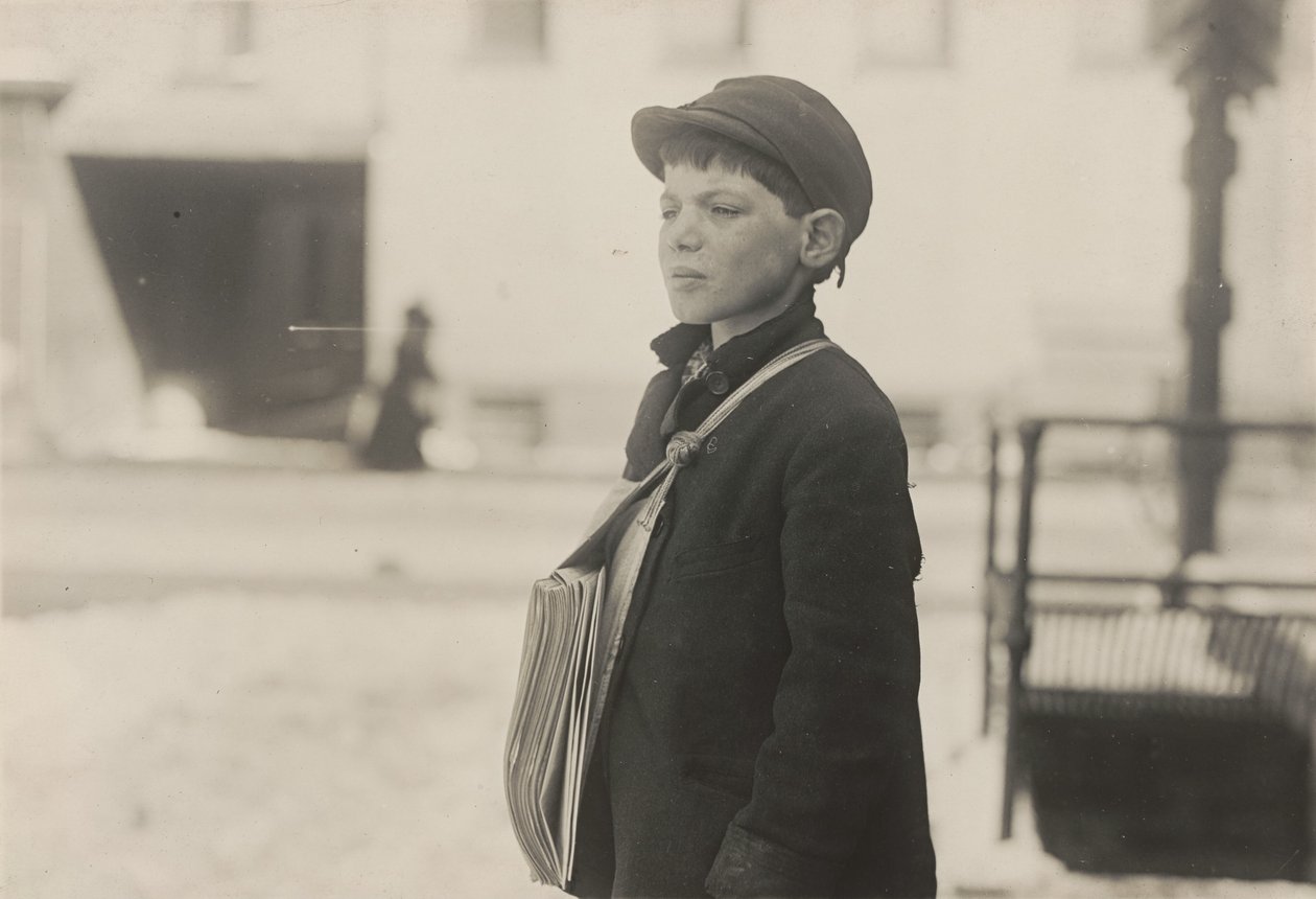 Tony Casale, Bologna, 11 Years Old, Been Selling Newspapers for 4 Years, Hartford, March 1909 by Lewis Wickes Hine