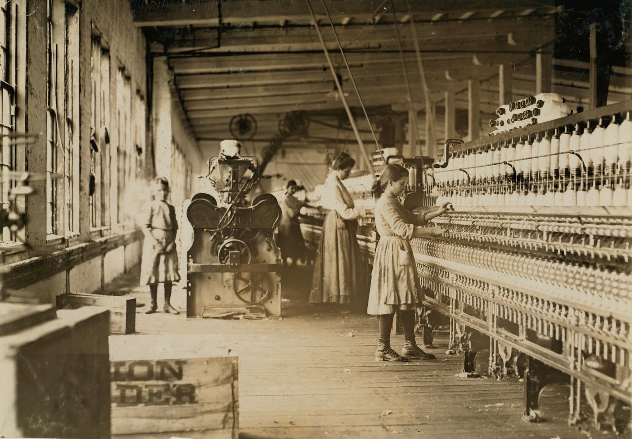 Two Young Spinners in Catawba Cotton Mills, Newton, North Carolina by Lewis Wickes Hine