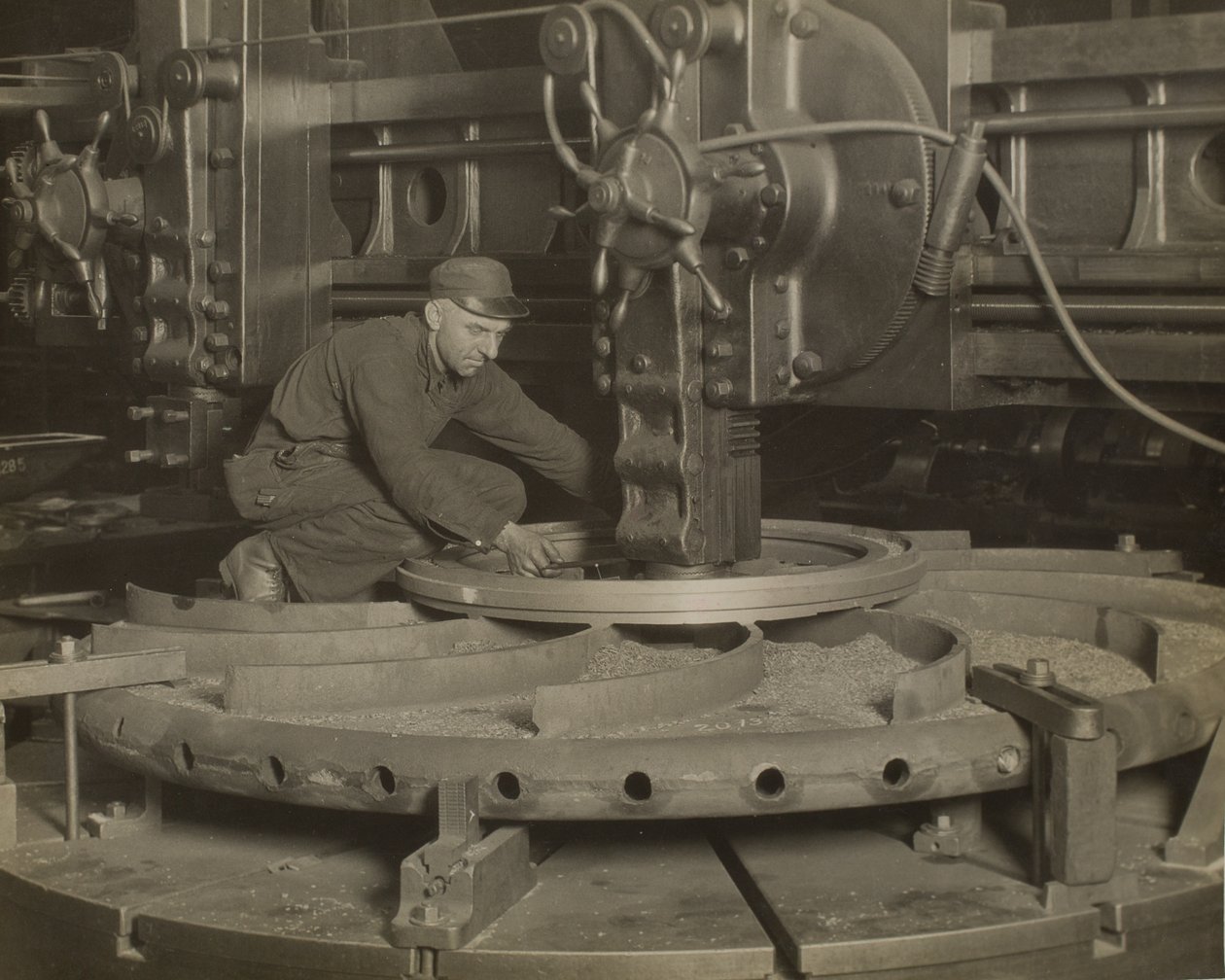Worker at Grinding Machine by Lewis Wickes Hine