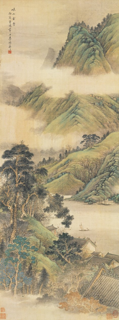 Ancient Temple Among Mountains and Valleys by Li Yaoping